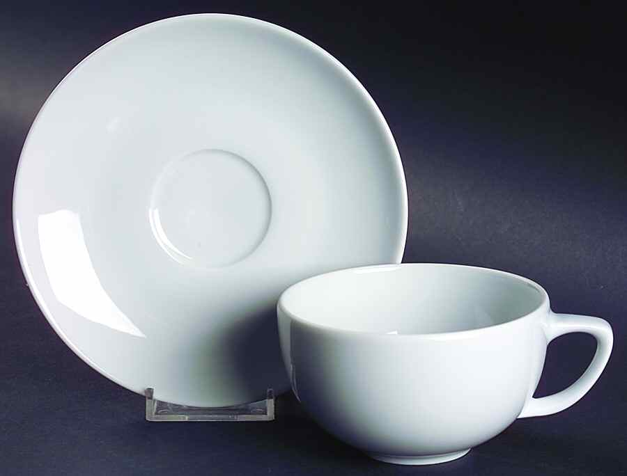 Whitepot Flat Cup & Saucer Set by Royal Copenhagen-1