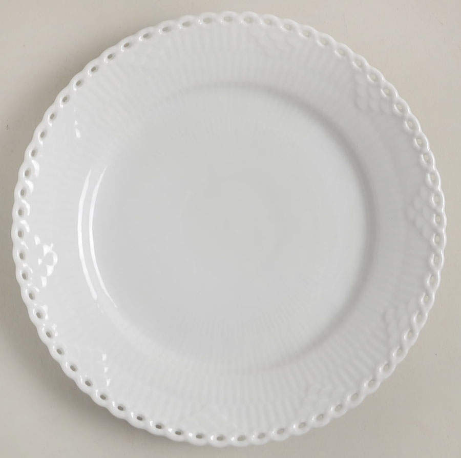 White Full Lace Salad/Dessert Plate by Royal Copenhagen-1