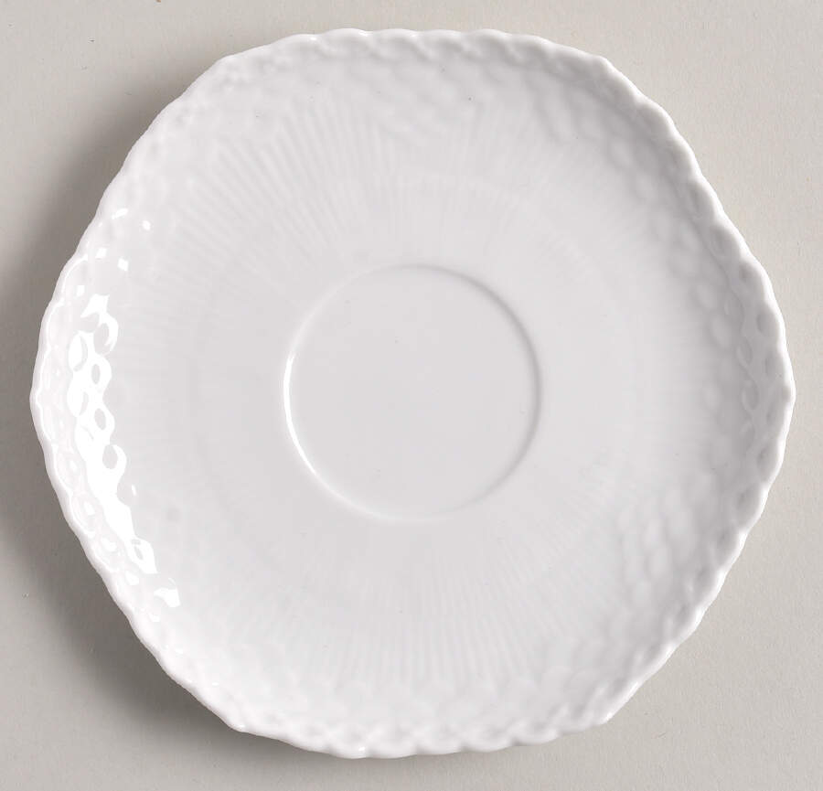 White Full Lace Saucer for Demitasse Cup by Royal Copenhagen-1