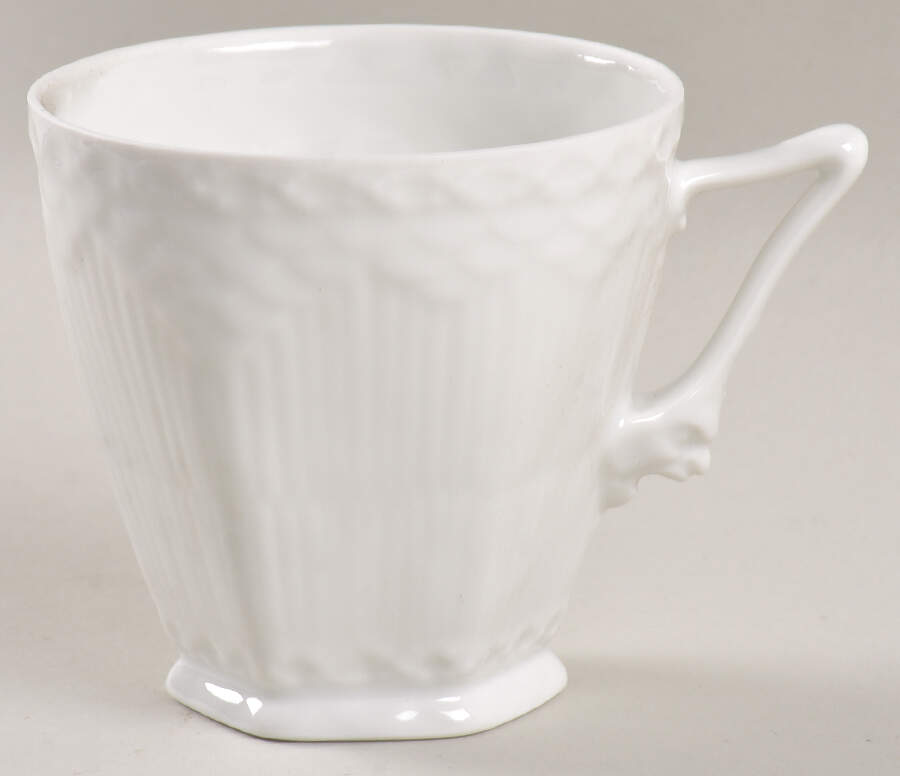 White Full Lace Flat Demitasse Cup by Royal Copenhagen-1