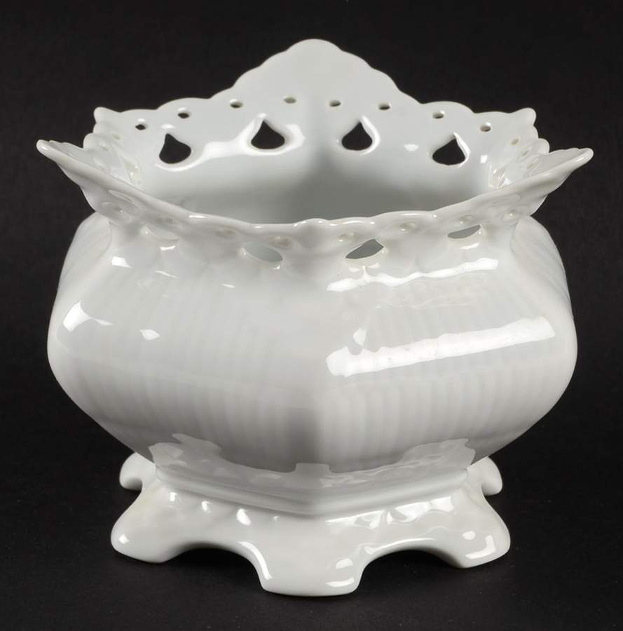 White Full Lace Open Sugar Bowl by Royal Copenhagen-1