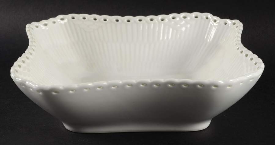 White Full Lace 8" Square Vegetable Bowl by Royal Copenhagen-1