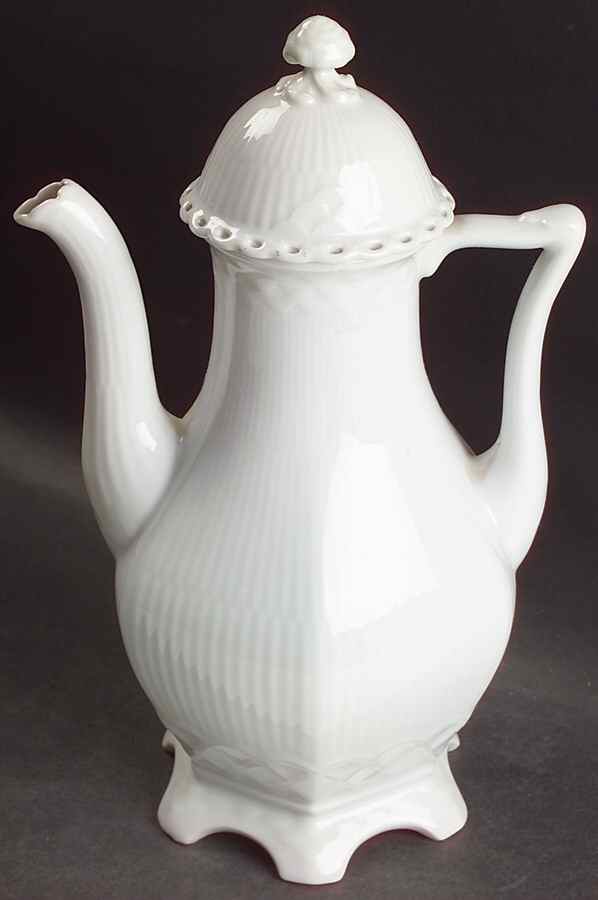 White Full Lace Coffee Pot & Lid by Royal Copenhagen-1