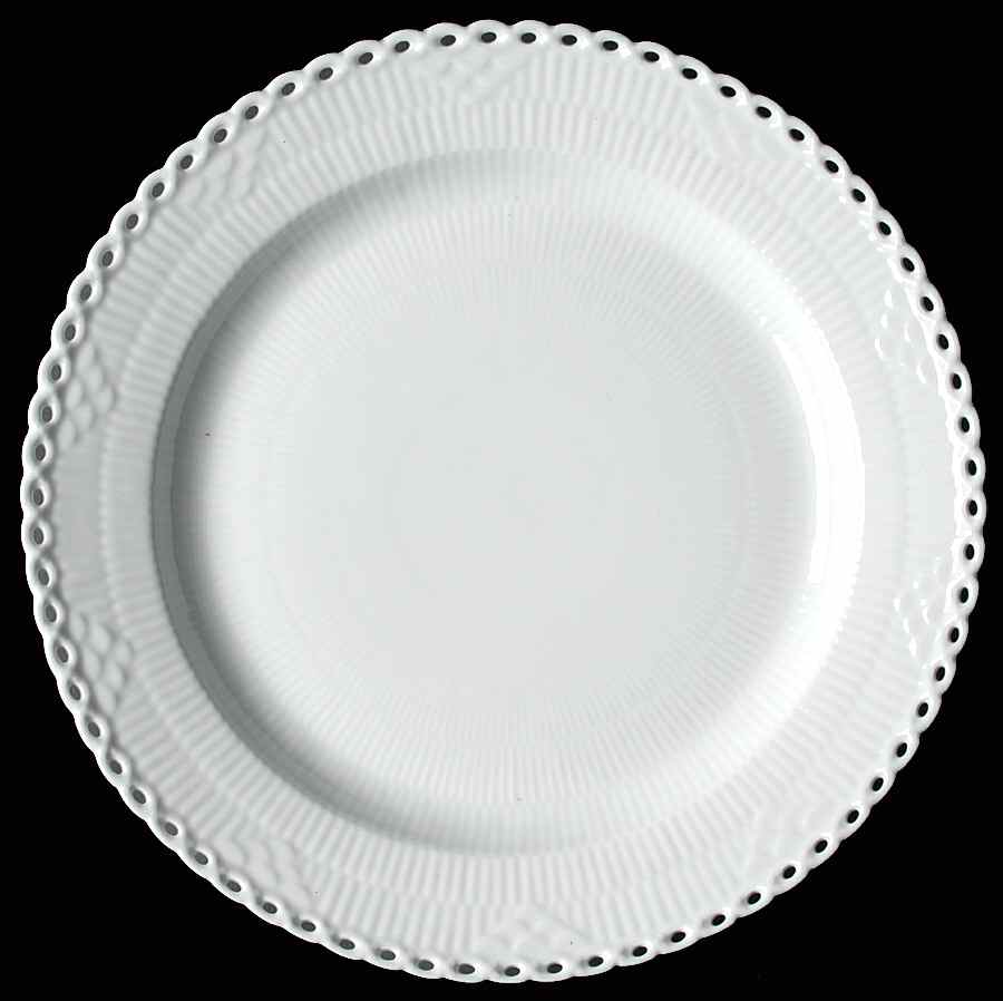White Full Lace 13" Chop Plate (Round Platter) by Royal Copenhagen-1