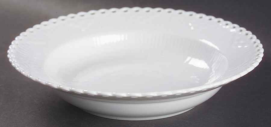 White Full Lace Rim Soup Bowl by Royal Copenhagen-1