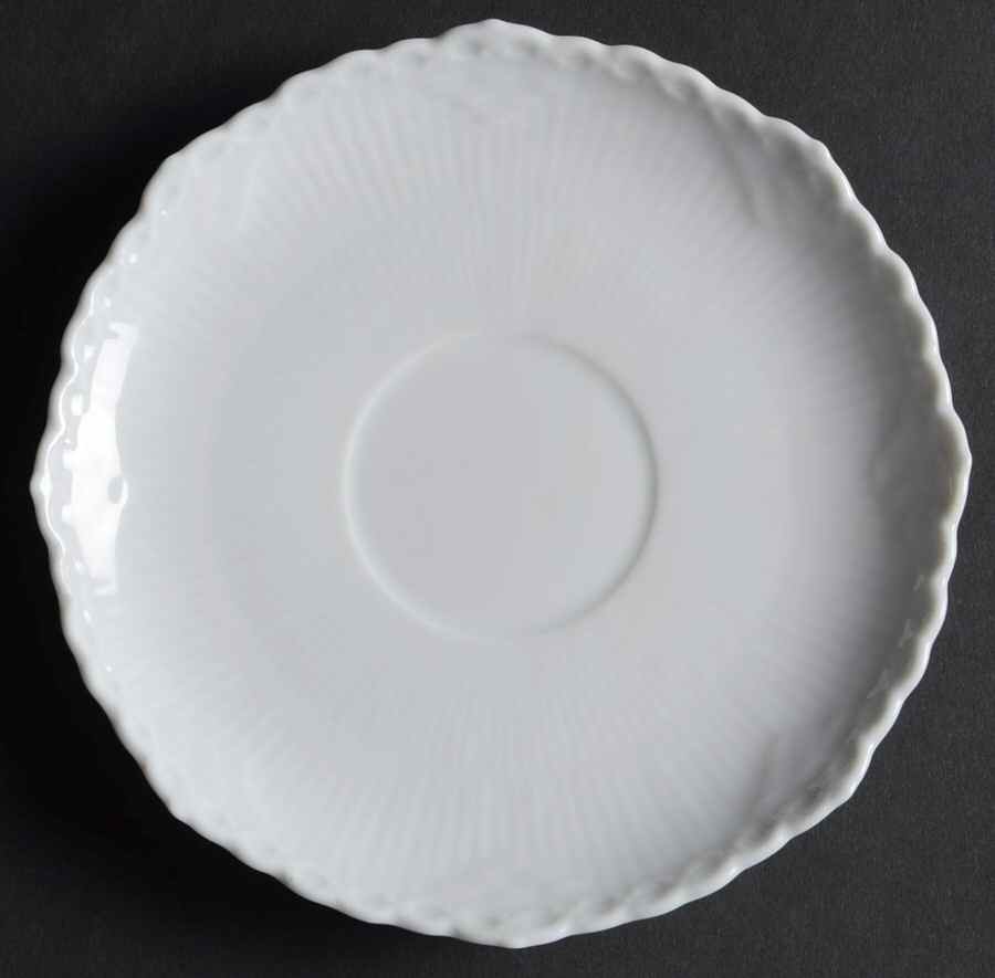 White Full Lace Saucer for Flat Cup by Royal Copenhagen-1