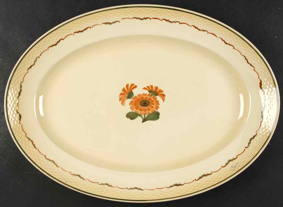 Zinnia 17" Oval Serving Platter by Royal Copenhagen-1