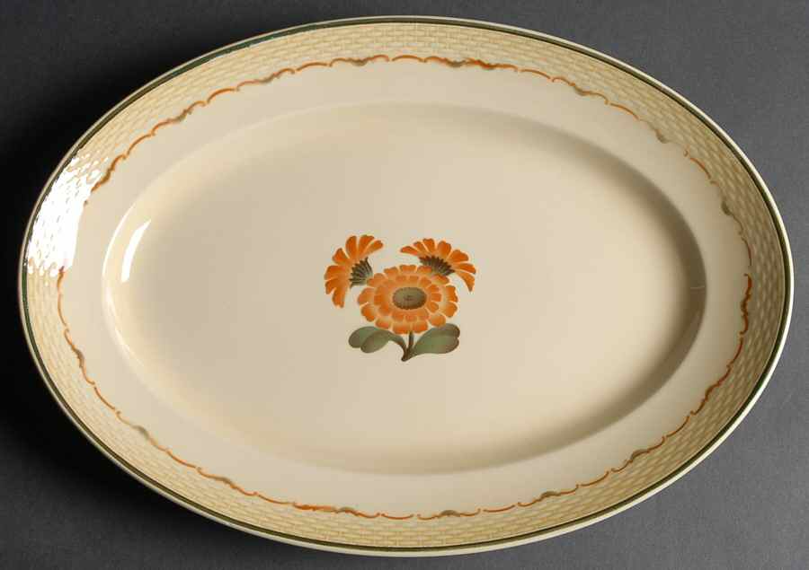 Zinnia 14" Oval Serving Platter by Royal Copenhagen-1