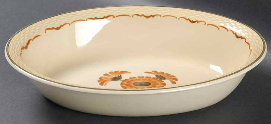 Zinnia 9" Oval Vegetable Bowl by Royal Copenhagen-1