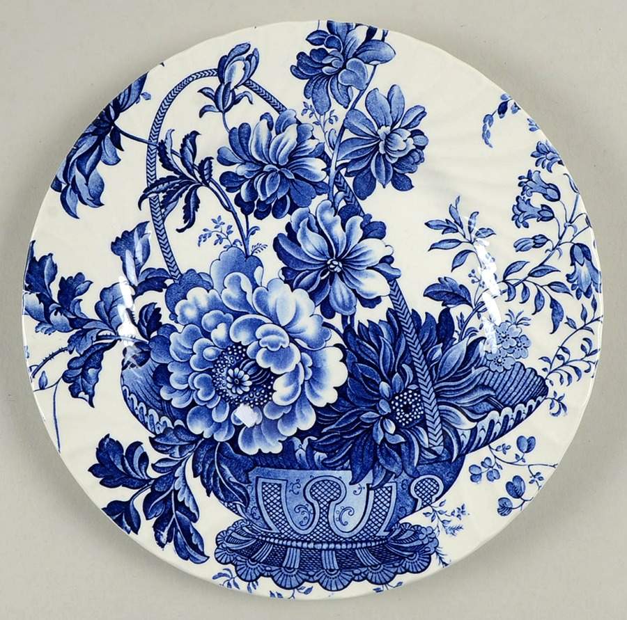 Charlotte Blue On White Salad Plate by Royal Crownford-1