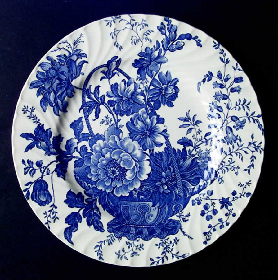 Charlotte Blue On White Dinner Plate by Royal Crownford-1