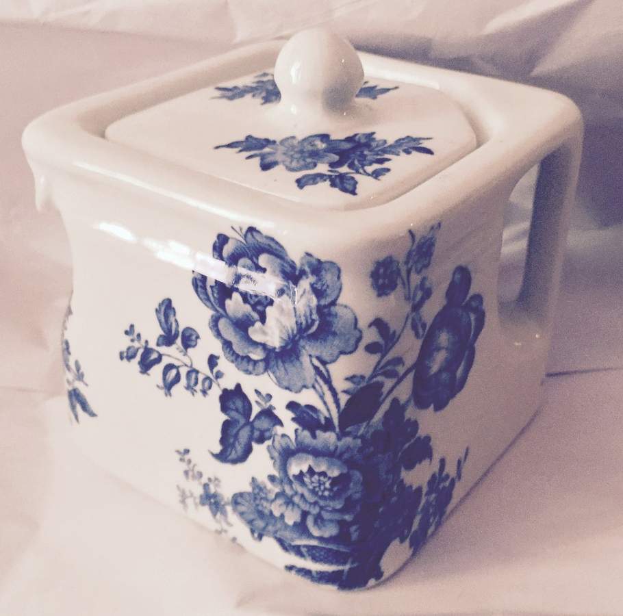 Charlotte Blue On White Individual Teapot & Lid by Royal Crownford-1