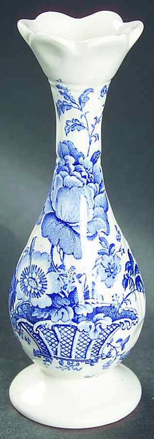 Charlotte Blue On White 5" Bud Vase by Royal Crownford-1