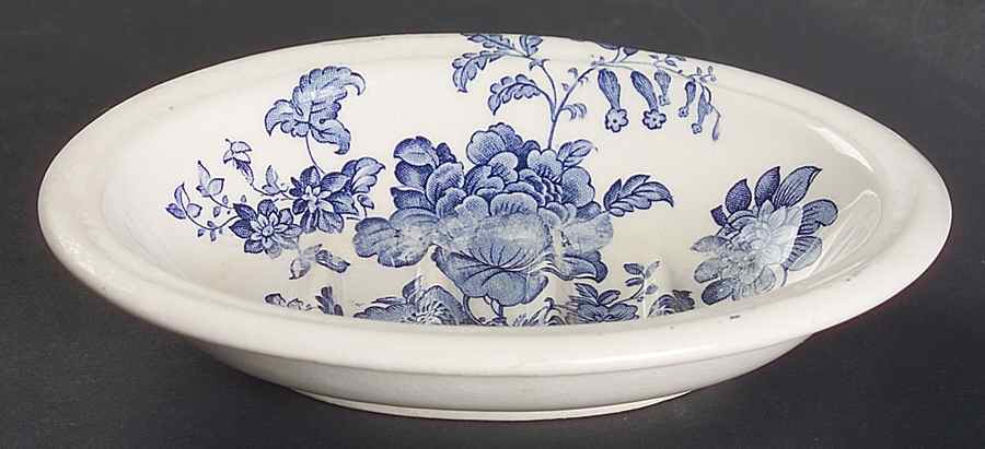 Charlotte Blue On White Soap Dish by Royal Crownford-1