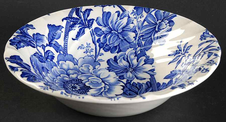 Charlotte Blue On White Coupe Cereal Bowl by Royal Crownford-1