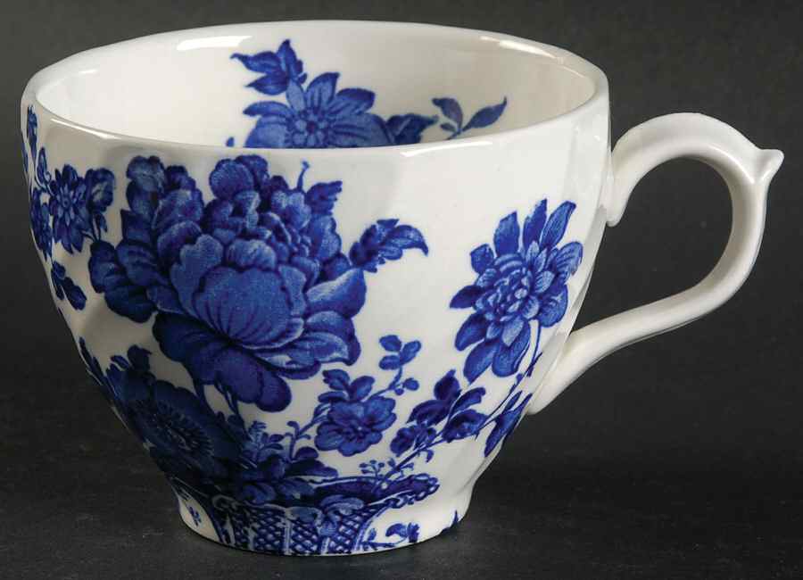 Charlotte Blue On White Flat Cup by Royal Crownford-1