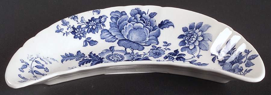 Charlotte Blue On White Bone Dish by Royal Crownford-1