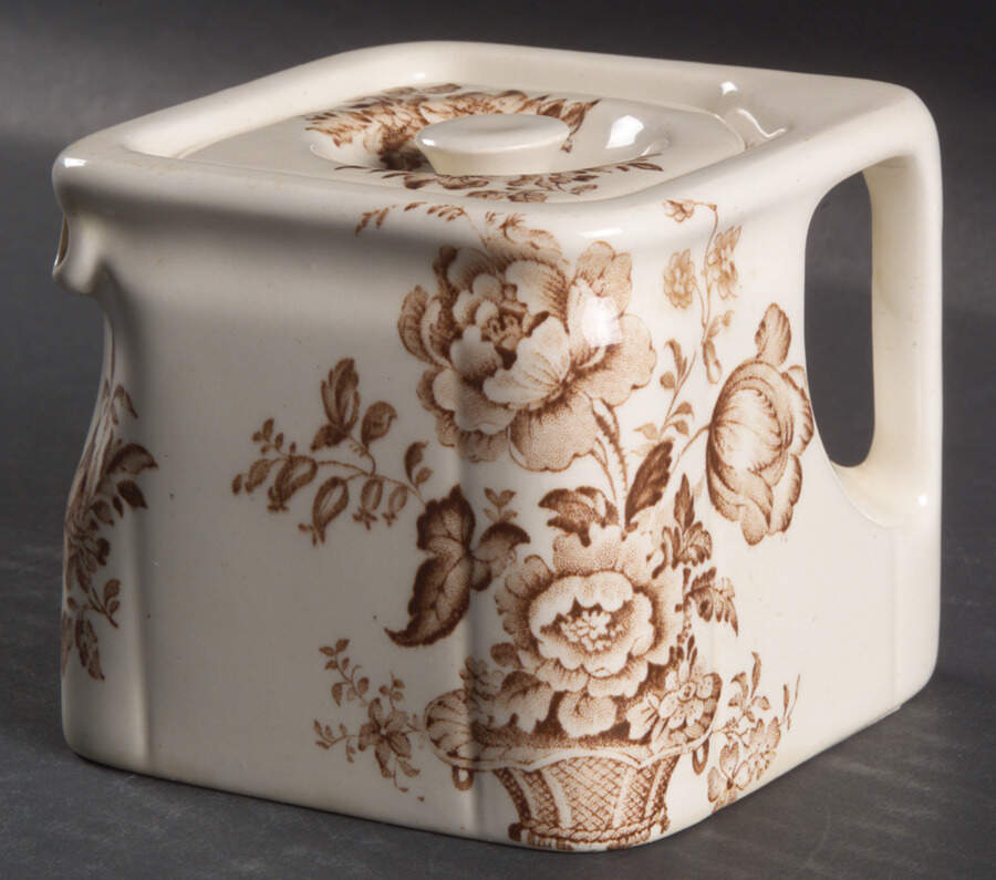 Charlotte Brown On White Individual Teapot & Lid by Royal Crownford-1