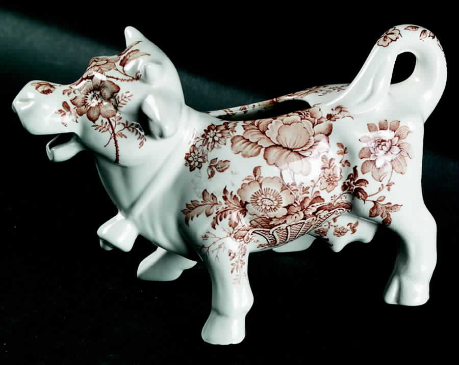 Charlotte Brown On White Cow Creamer by Royal Crownford-1
