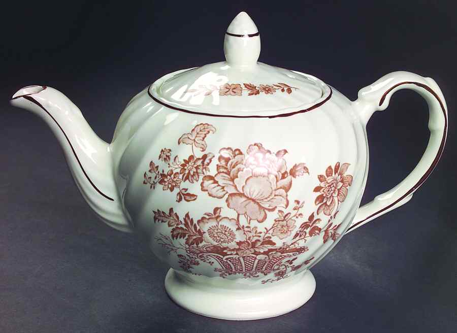 Charlotte Brown On White Teapot & Lid by Royal Crownford-1