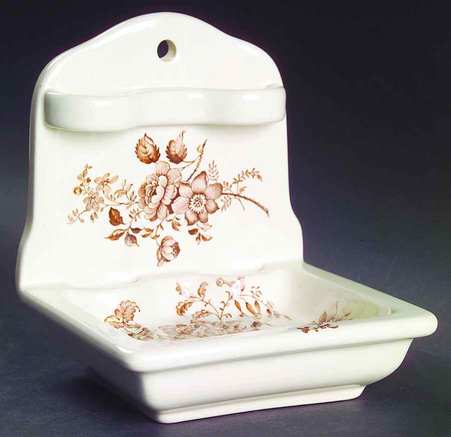 Charlotte Brown On White Hanging Toothbrush Holder with Soap Dish by Royal Crownford-1