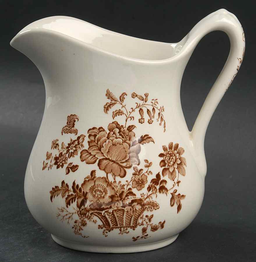 Charlotte Brown On White Small Pitcher by Royal Crownford-1