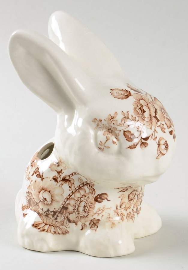 Charlotte Brown On White Flower Frog by Royal Crownford-1