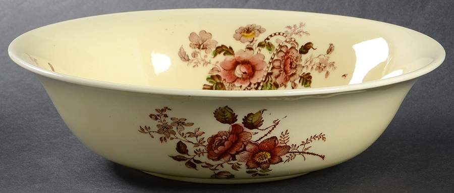 Charlotte Brown Multicolor 8" Round Vegetable Bowl by Royal Crownford-1