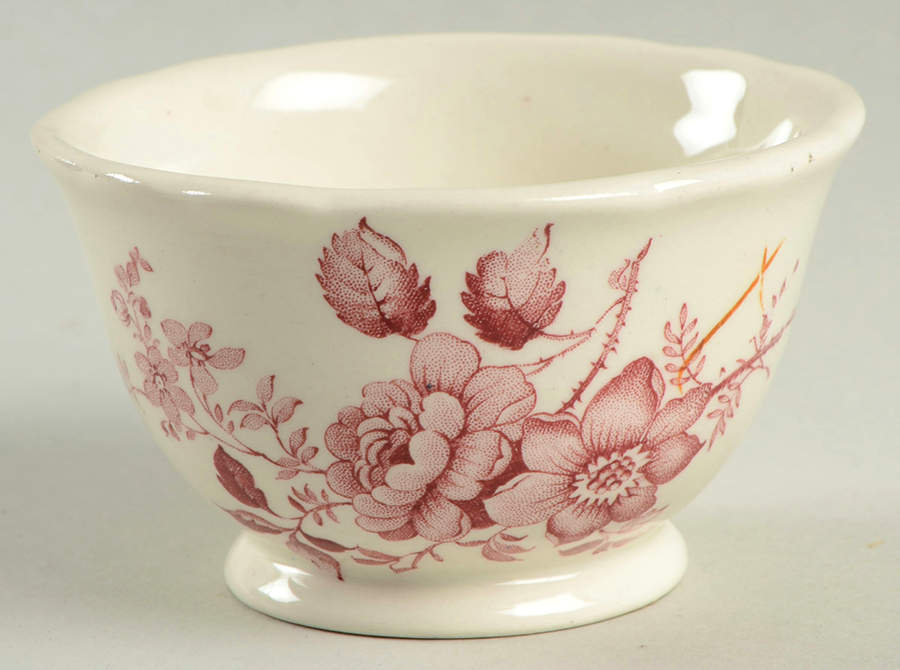 Charlotte Red On White Mini Open Sugar Bowl by Royal Crownford-1