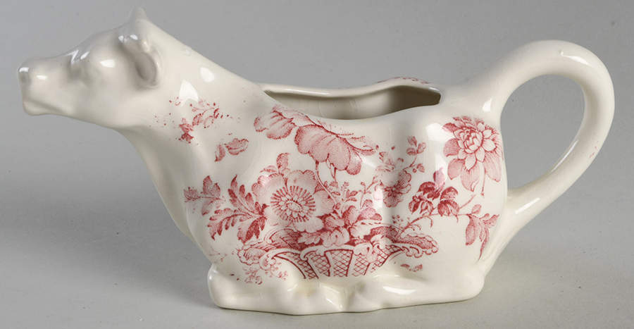 Charlotte Red On White Cow Creamer by Royal Crownford-1