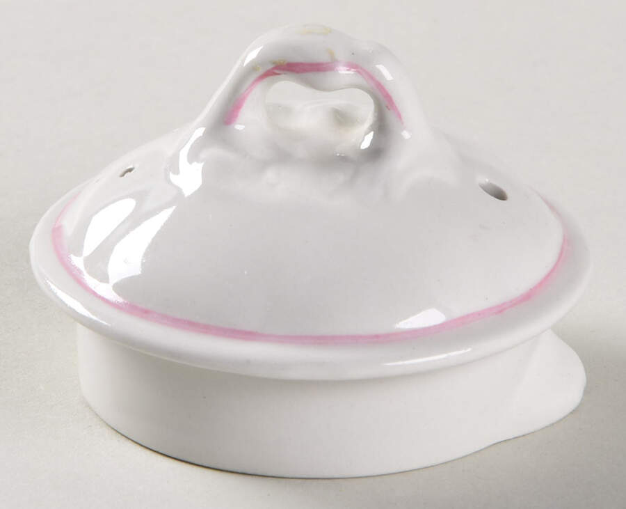 Charlotte Red On White Lid for Teapot by Royal Crownford-1