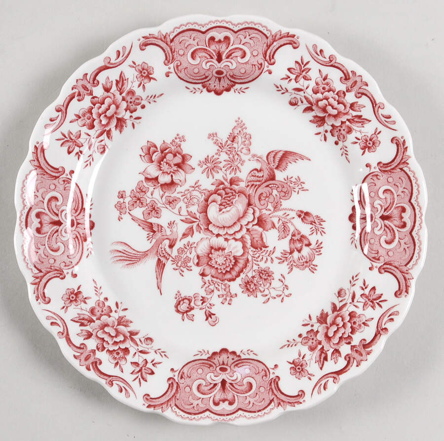 Charlotte Red On White Salad Plate by Royal Crownford-1