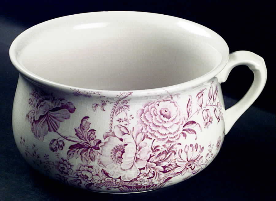Charlotte Red On White Open Chamber Pot by Royal Crownford-1