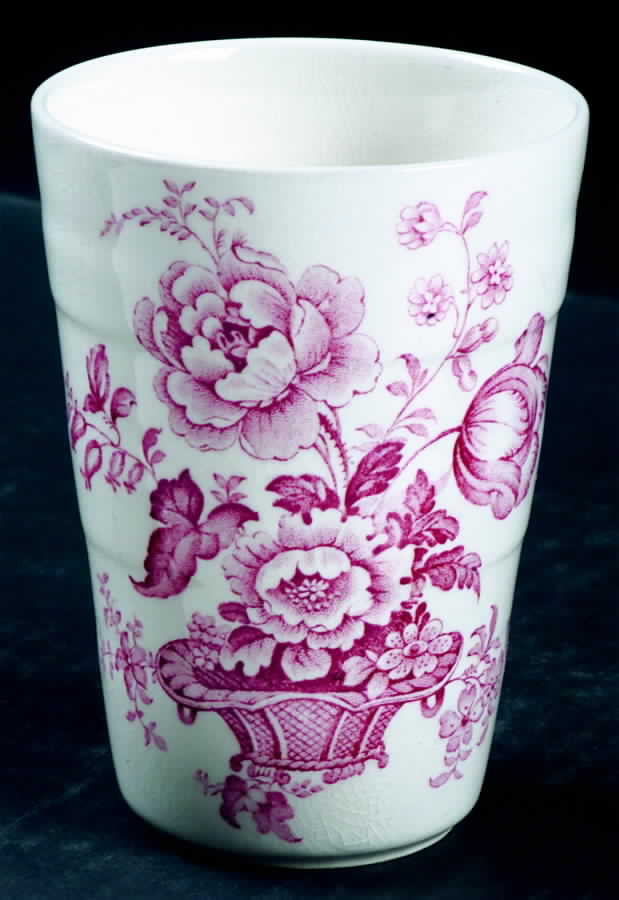 Charlotte Red On White Tall China Tumbler by Royal Crownford-1