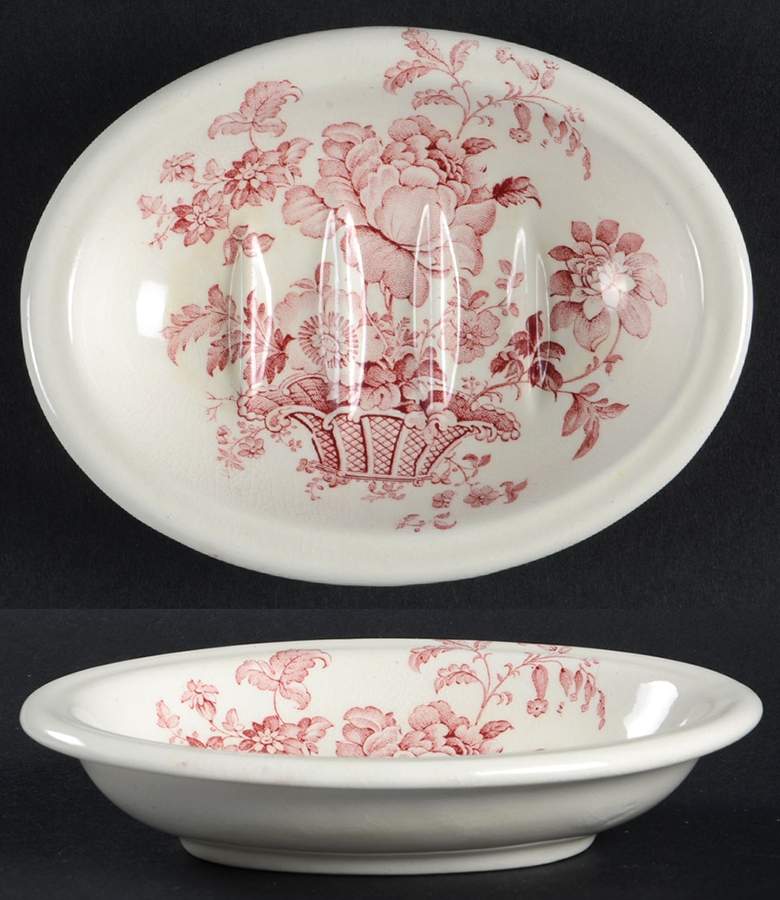 Charlotte Red On White Soap Dish by Royal Crownford-1