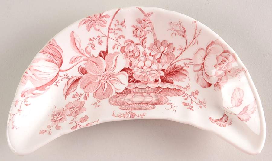 Charlotte Red On White Bone Dish by Royal Crownford-1