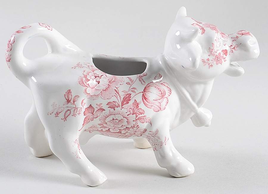 Charlotte Red On White Cow Creamer by Royal Crownford-1