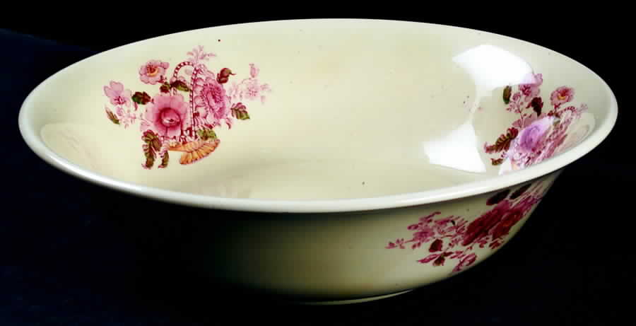Charlotte Red Multicolor On Cream 9" Round Vegetable Bowl by Royal Crownford-1
