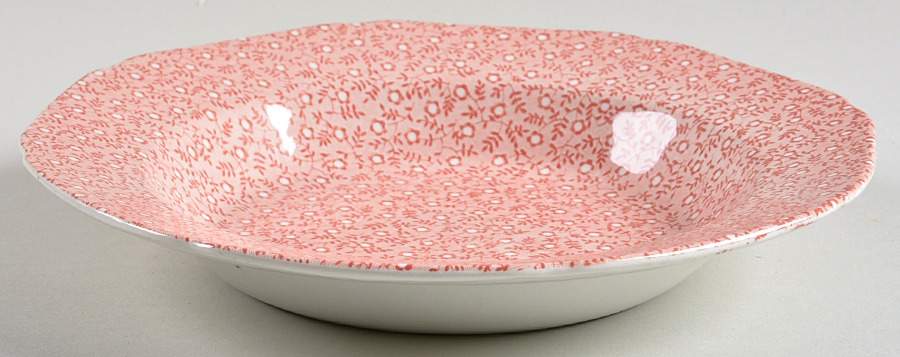 Country Chintz Pink Rim Soup Bowl by Royal Crownford-1