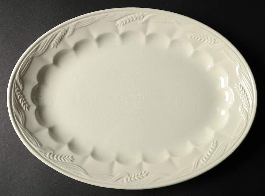 Wheat (White) 14" Oval Serving Platter by Royal Crownford-1