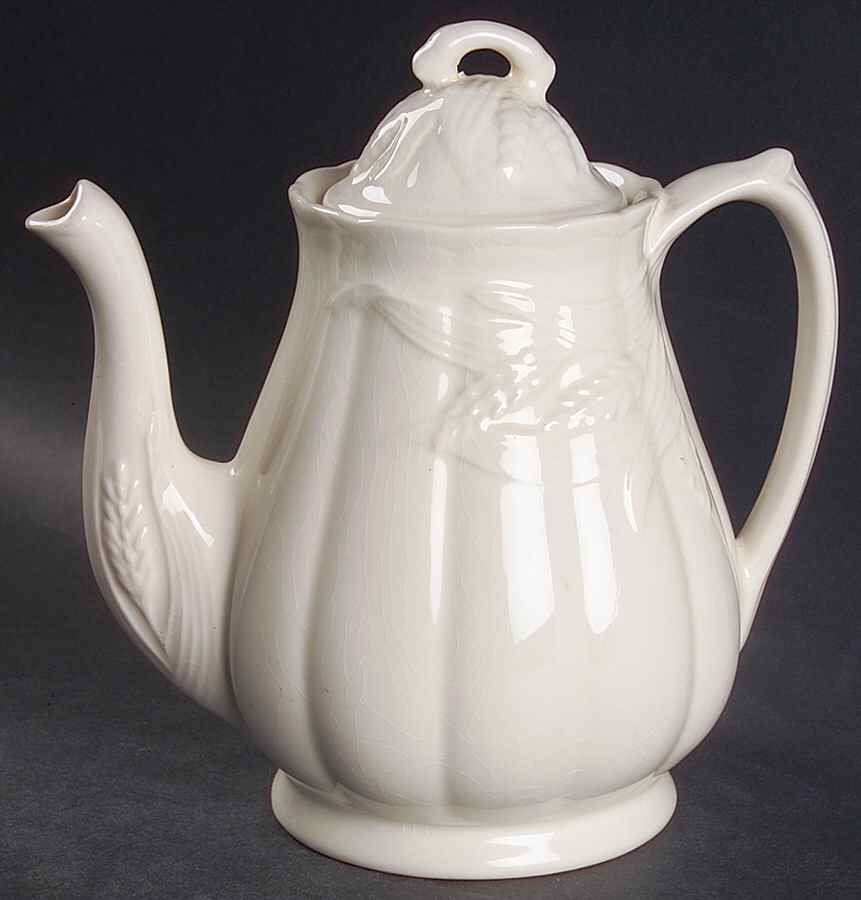 Wheat (Cream) Teapot & Lid by Royal Crownford-1