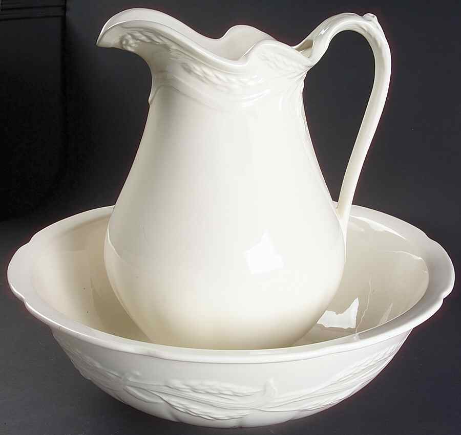 Wheat (Cream) Large Pitcher & Bowl Set by Royal Crownford-1