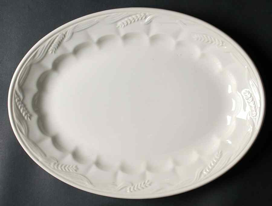 Wheat (Cream) 14" Oval Serving Platter by Royal Crownford-1