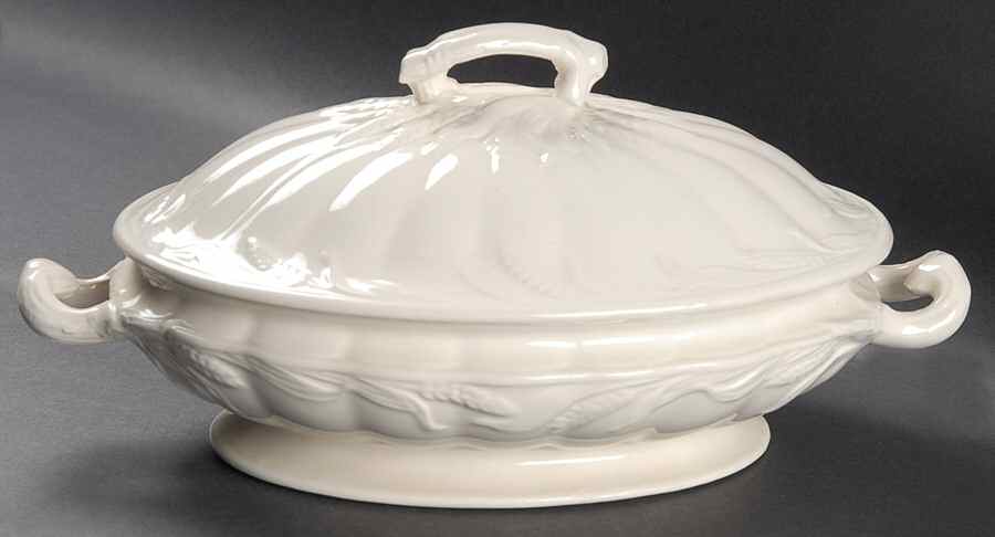 Wheat (Cream) Oval Covered Vegetable by Royal Crownford-1