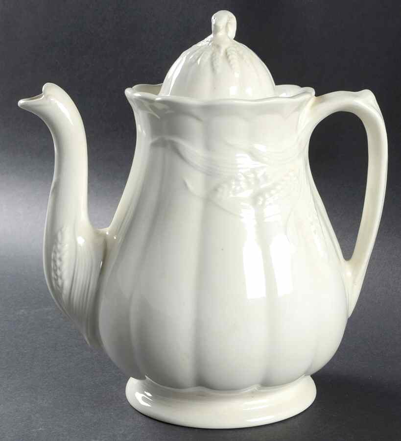 Wheat (Cream) Coffee Pot & Lid by Royal Crownford-1