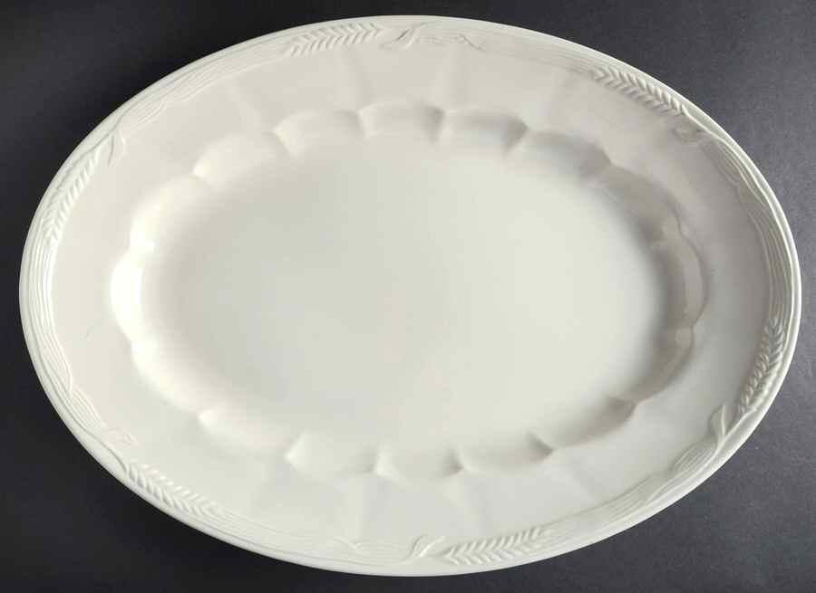 Wheat (Cream) 16" Oval Serving Platter by Royal Crownford-1