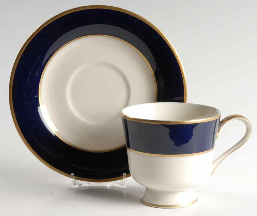 Cobalt Blue Footed Cup & Saucer Set by Royal Castle-1
