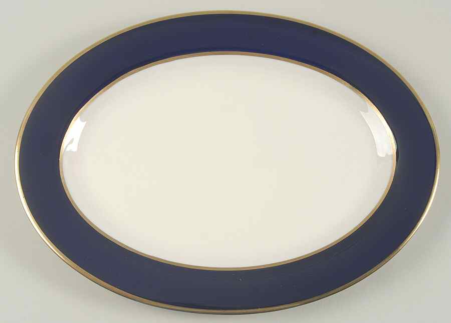 Cobalt Blue 14" Oval Serving Platter by Royal Castle-1
