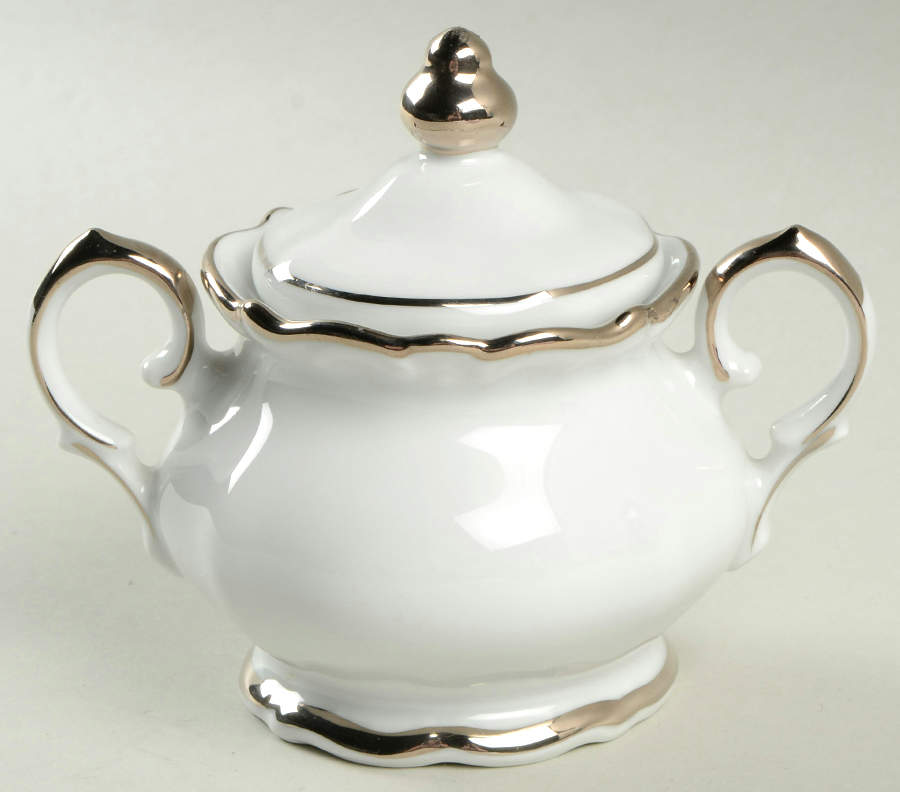 Elegance (Platinum) Mini Sugar Bowl & Lid by Royal Castle-1