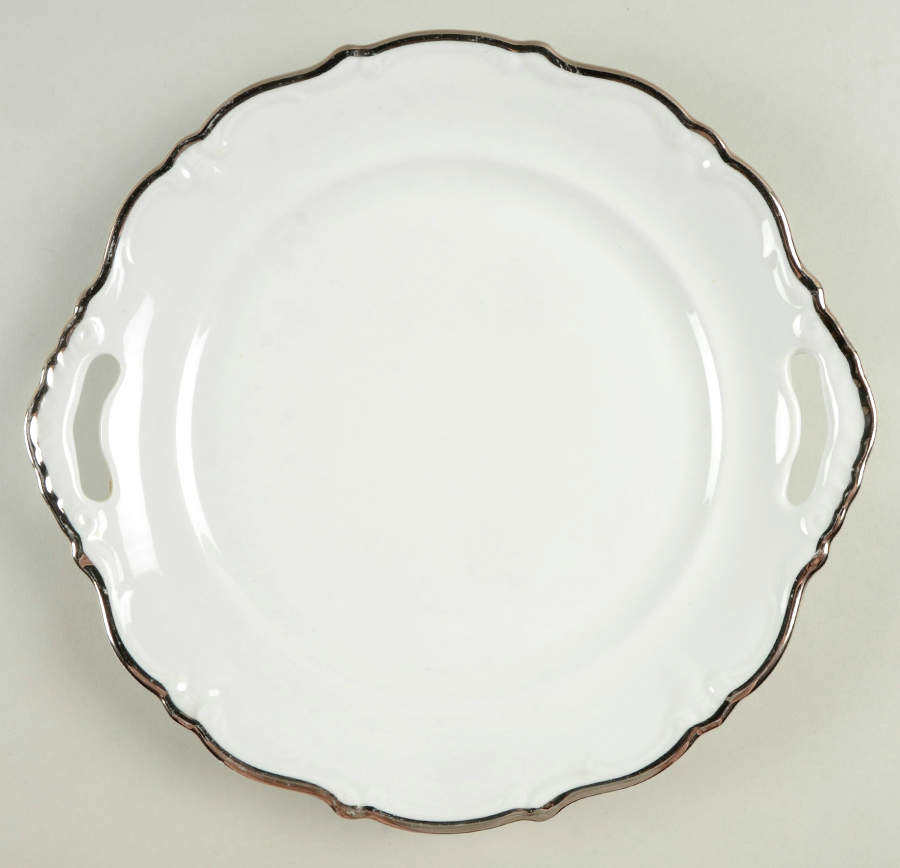 Elegance (Platinum) Handled Cake Plate by Royal Castle-1